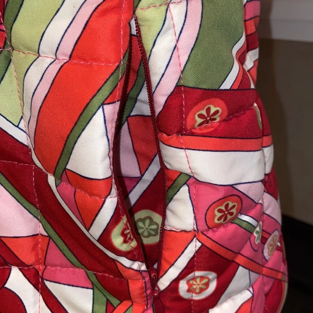 Children’s Place Pink/Red/White/Green Swirl Quilted Vest -Girls